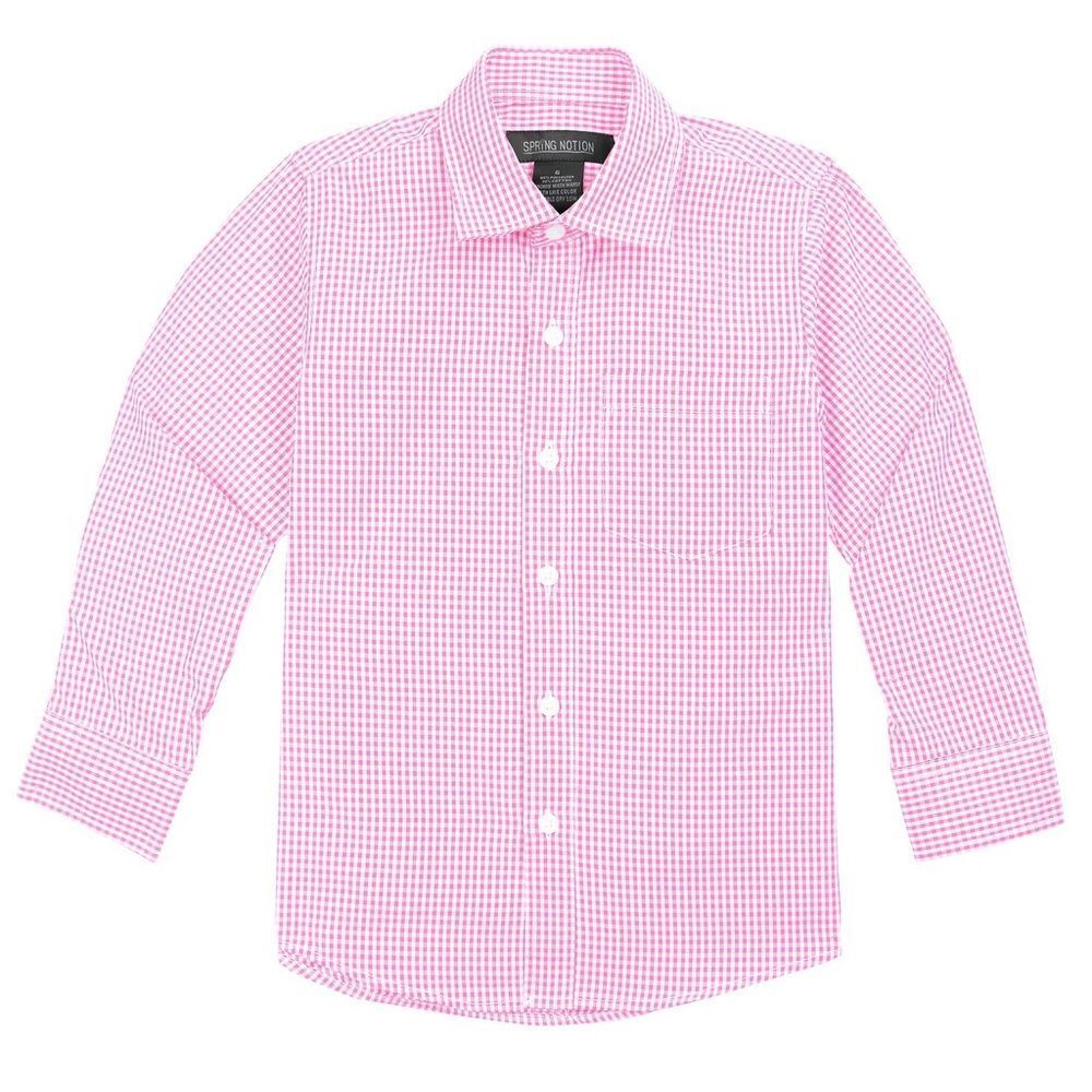 spring notion checkered button down pink Kids Shirt size 12 NWT